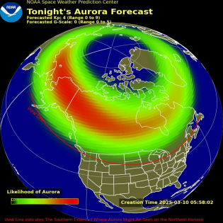 Auroral Viewline Forecast - Tonight